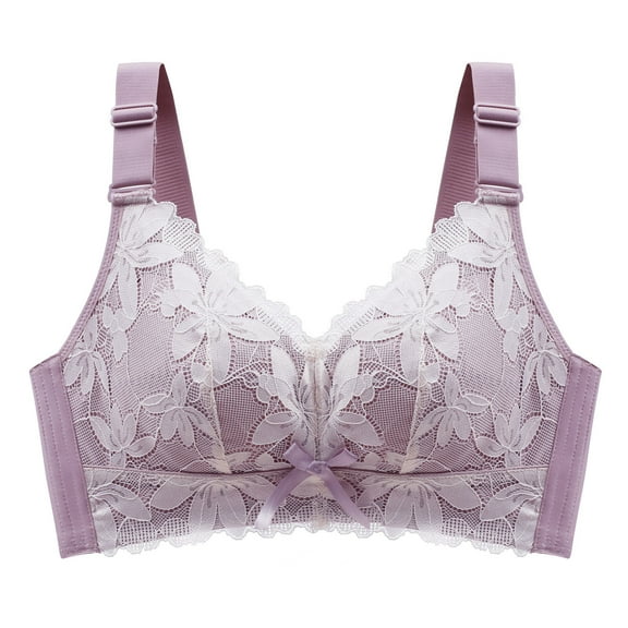 Bigersell Yoga Sports Bra Women Bra Cup No Underwire Underwear Push-Up Sleep Bra Tall Size Females Bra, Style 5550, Purple 36D