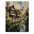 thumbnail image 3 of Designart "England Peaceful Canalengland horizon II" Cityscapes Print on Natural Pine Wood, 3 of 5