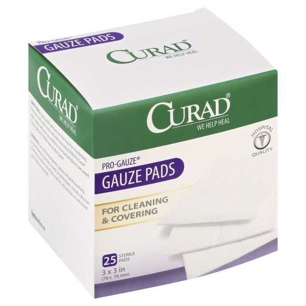 Medline Industries Curad ProGauze Gauze Pads, 25 ea