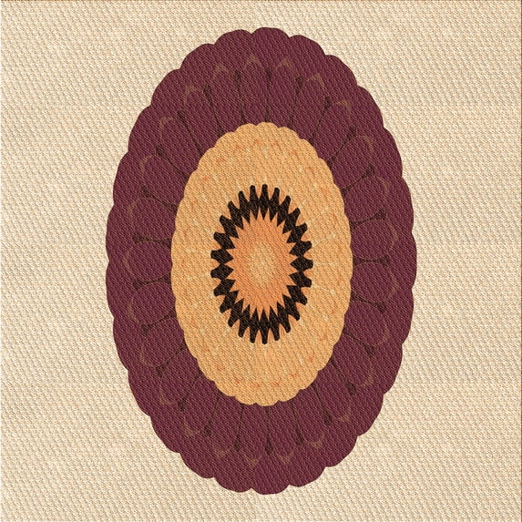 Ahgly Company Machine Washable Indoor Square Transitional Deep Peach Orange Area Rugs, 8' Square
