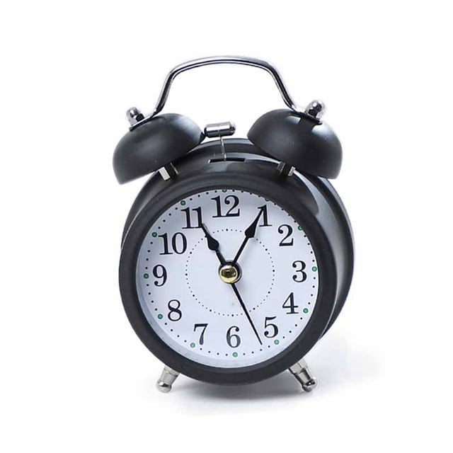 Réveil de Chevet, Réveil à Deux Cloches en Métal avec Rétroéclairage Doux pour Dortoir Blanc,Noir,Rouge