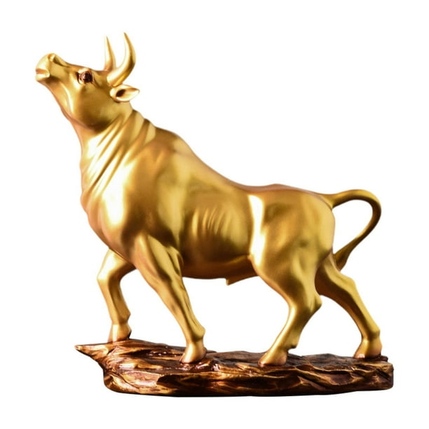 Escultura de toro para colocar en la estantería de un restaurante o sala de estar.