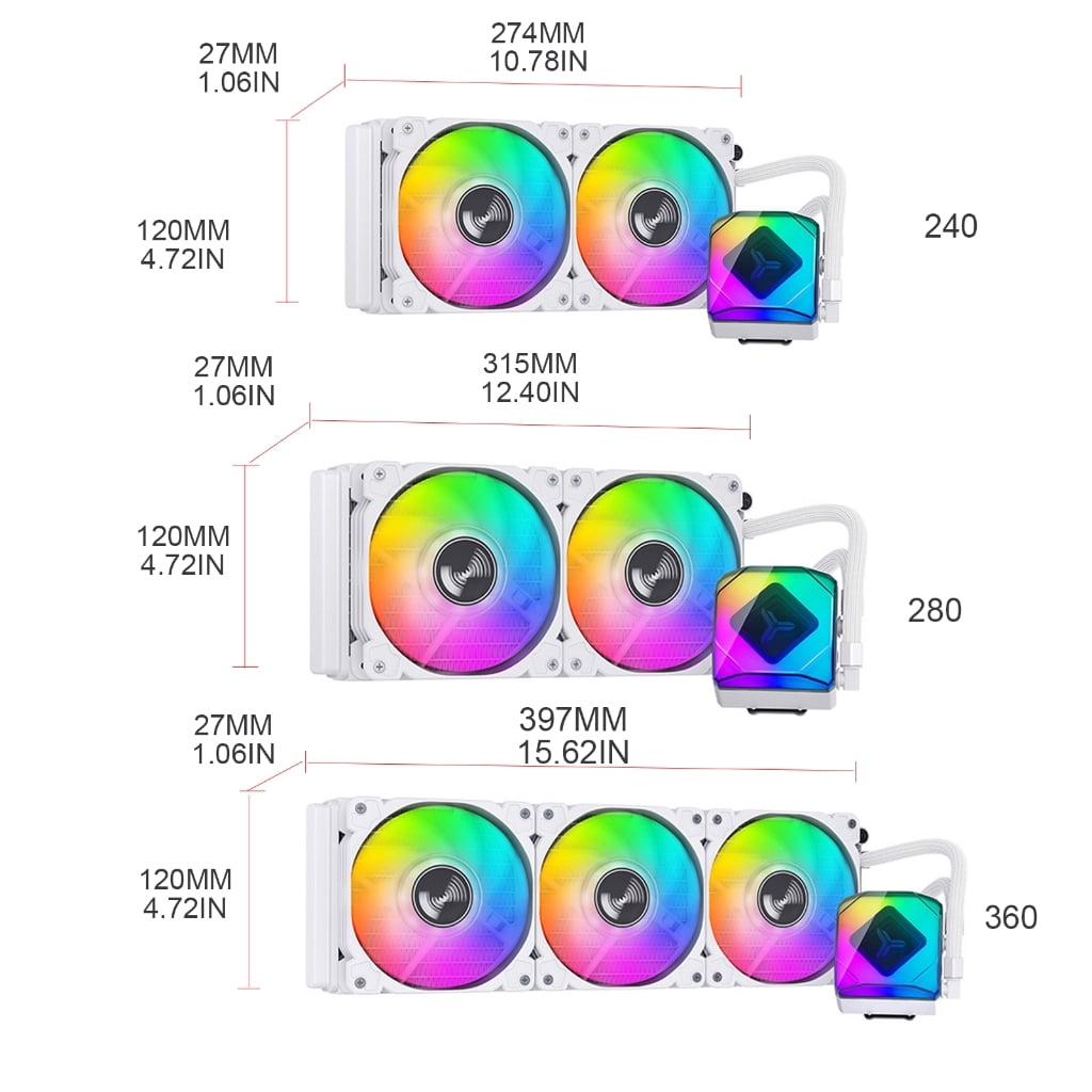 Zeiwohndc Efficient CPU Liquid Cooler CPU Cooler ARGB Light for LGA 1700/1200/115X/2011