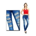 thumbnail image 2 of Sweet Look Juniors Womens Blue Denim Jeans Stretch Skinny Ripped Distressed Jean Pants, 2 of 5