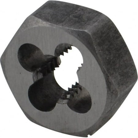 

Carbon Steel 19/32 Hex Rethreading Die 1/4-28 UNF Thread LH Thread 1/4 Thick