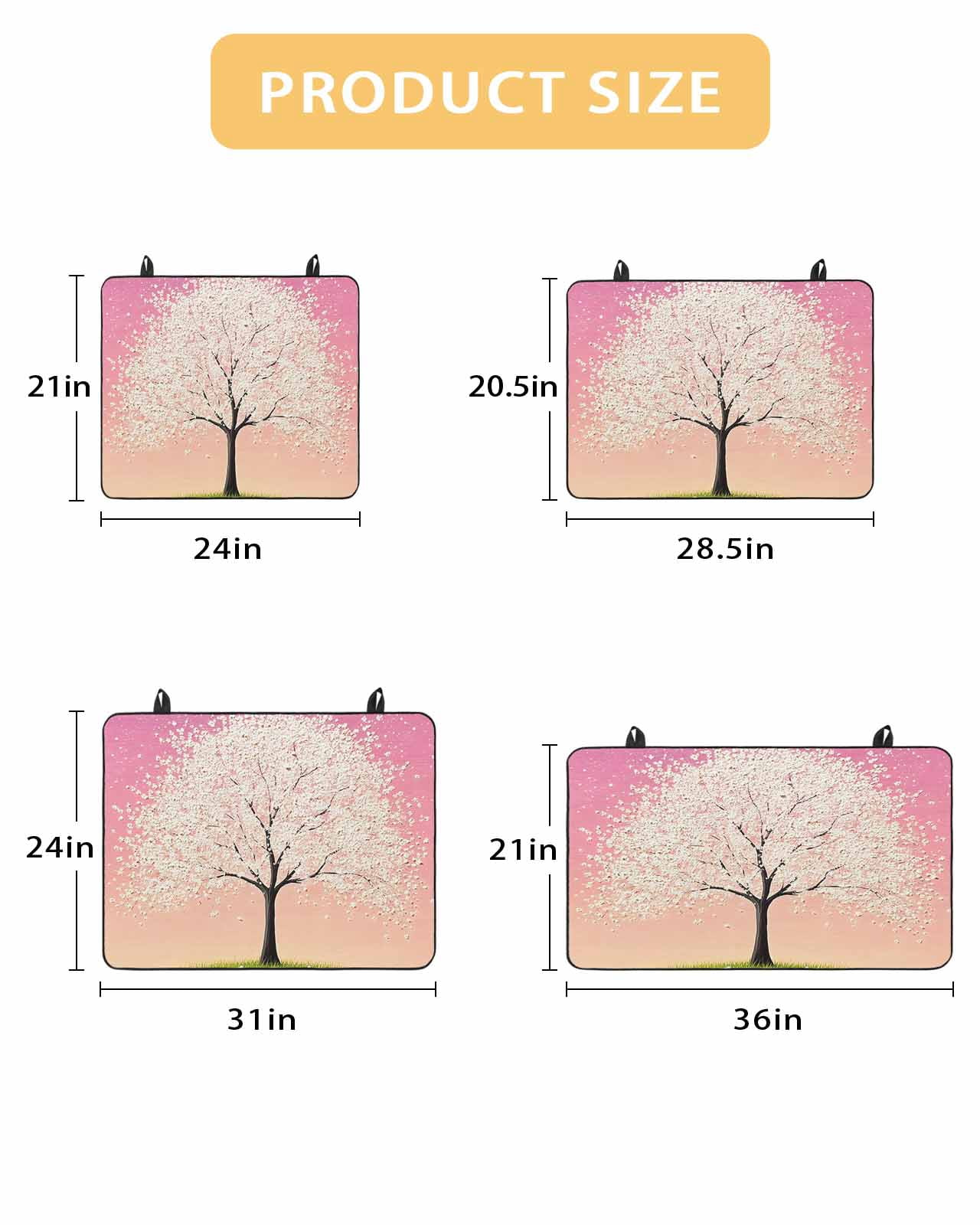nqOlkjepod Large Induction Cooktop Protector Mat 24"x21", Cherry Blossom Stove Top Covers for Electric Stove, Leaves Pink Sky Retro Watercolor Art Stove Burner Cover Mats, Glass Top Stove Cover