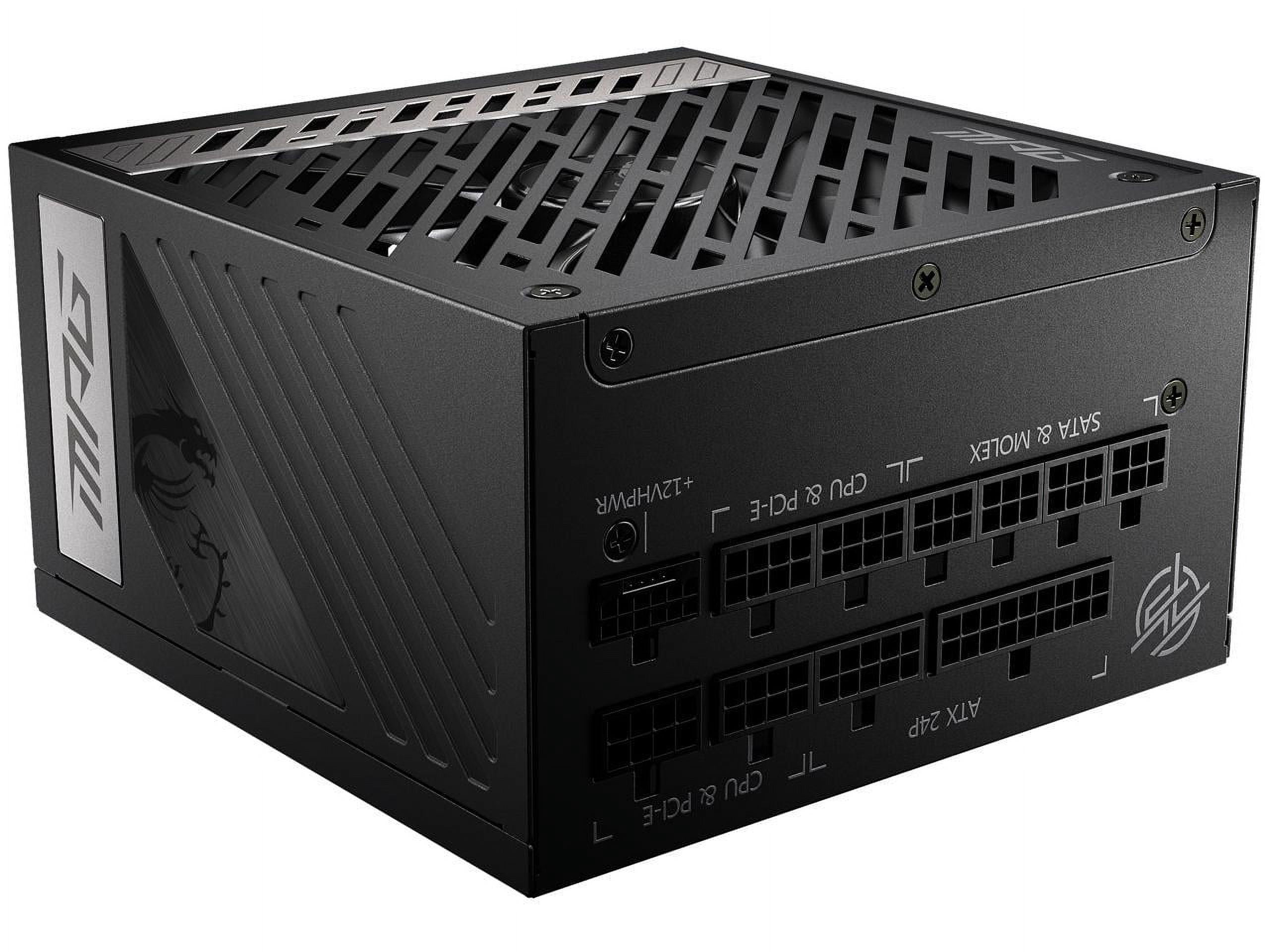 MSI - MPG A1000G PCIE5, 80+ GOLD Full Modular Gaming PSU, 12V-2x6 Cable, 5080 5090 ATX 3.1 & PCIE 5.1 Ready, 1000W Power Supply, 10 Year Warranty