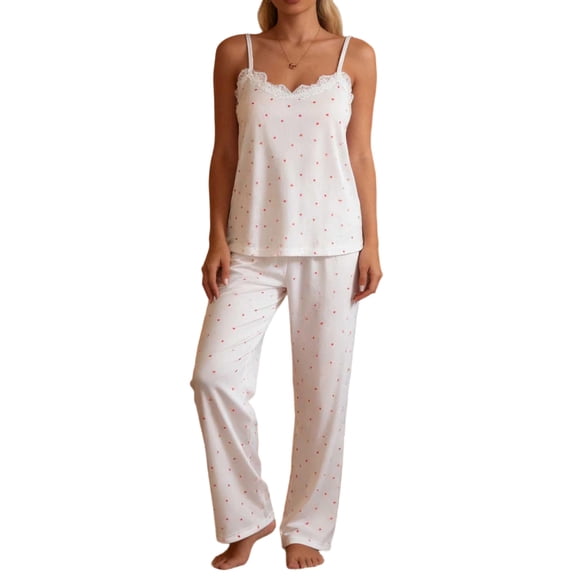 yillto Womens Summer Pjs Sets Camisoles Sleeveless Tops and Soft Lounge Pants Sleepwear Soft Comfy Pajamas