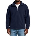 thumbnail image 6 of Polar Fleece Jacket for Men Full Zip Stand Collar Long Sleeve Lightweight Soft Warm Cozy Casual Fall Winter Outdoor Coat Warm Fleece Dark Blue 4XL, 6 of 6