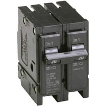 Eaton 20 Amp Double Pole Circuit Breaker BR220 - Standard - 2 Poles, 240 V, Black