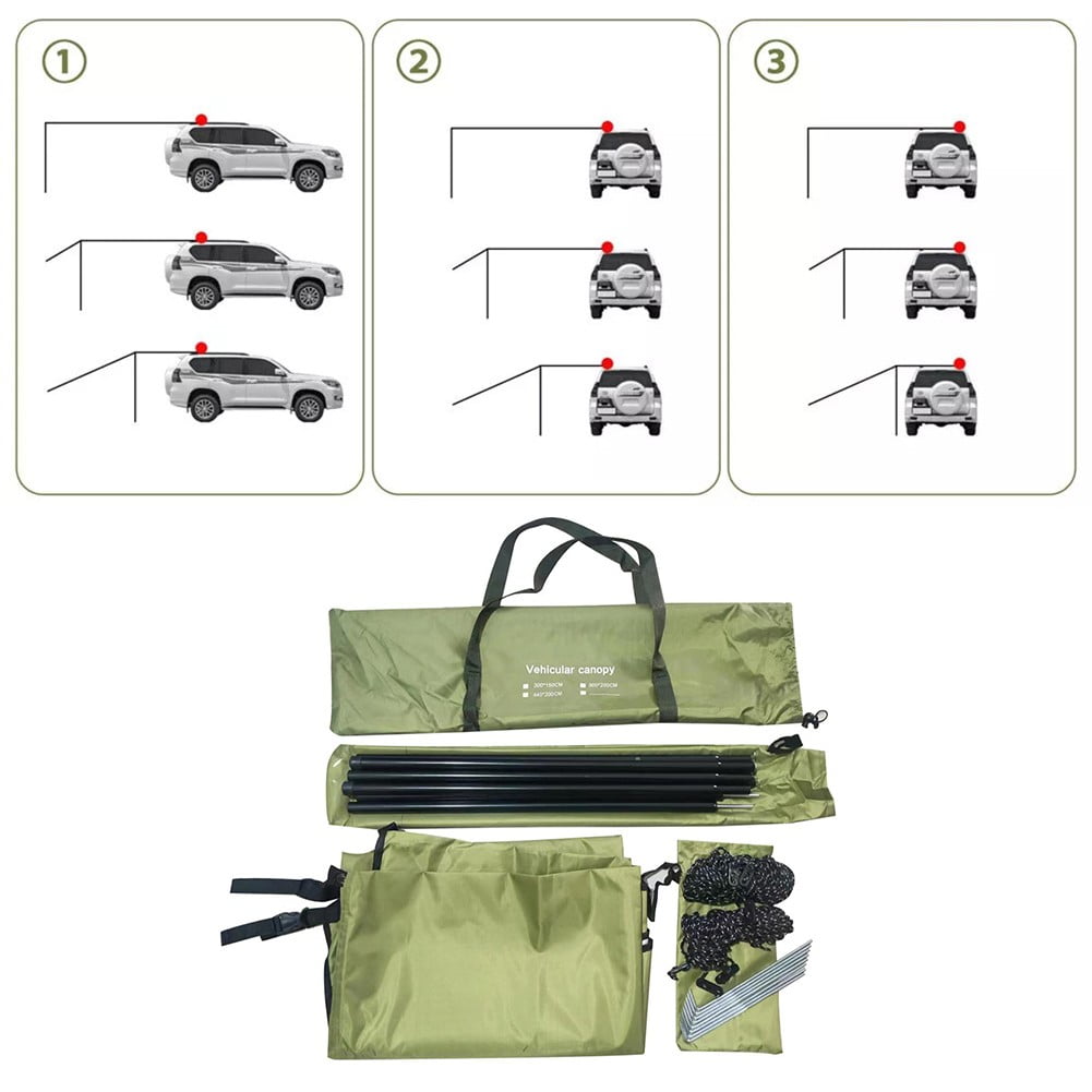 Car Side Awning Rooftop Tent Waterproof Side Tent For Outdoor Camping 300*150cm