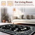 thumbnail image 2 of Flatwoven High Traffic Area Rug, Gothic Noir Bat Silhouettes, Non Slip, Stain Resistant, Washable Area Rugs for Living Room, Bedroom(Gray, 4X6), 2 of 8