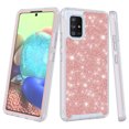 thumbnail image 4 of for Samsung Galaxy A71 4G (NOT FOR A71 5G) Glitter Phone Case Dual Layer Full-Body Rugged Clear Back Case Drop Resistant Shockproof Case with Built In Screen Protector (Rose), 4 of 4