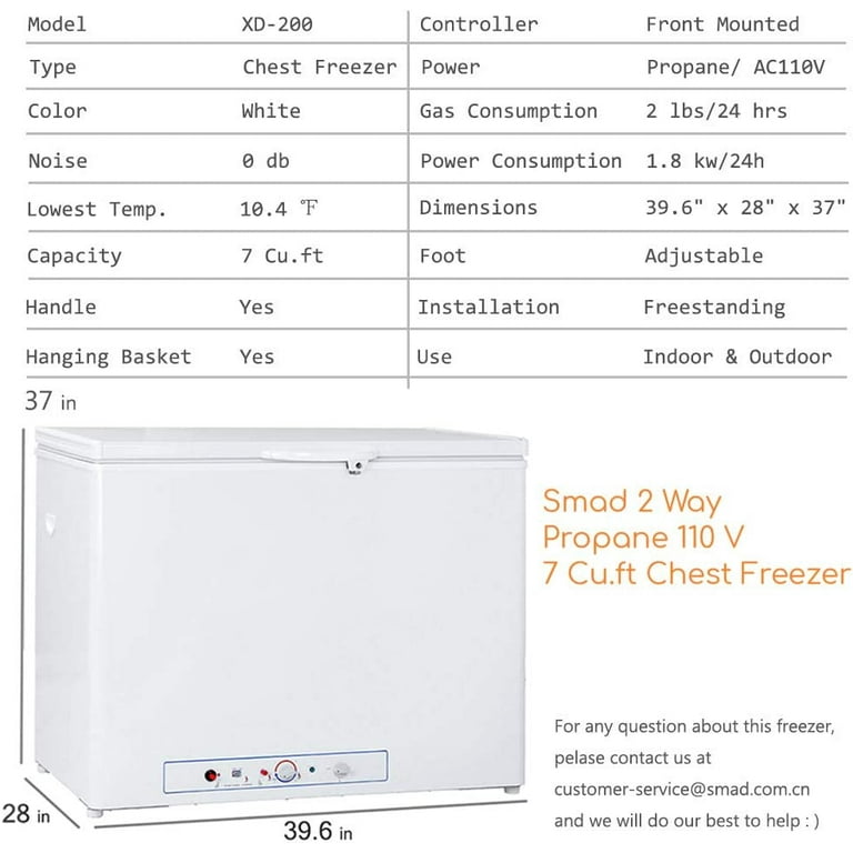 Smad 2.5 Cu. Ft. Gas / AC / DC Absorption Chest Freezer