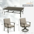 thumbnail image 5 of HAPPATIO Aluminum 9 Piece Patio Dining Sets, Outdoor Dining Set for 8, Patio Furniture Sets, 2 Swivel Dining Chairs, 6 Dining Chairs, Aluminum Furniture Set for Patio, Yard (Black), 5 of 9