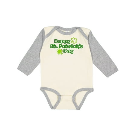 

Inktastic Happy St. Patrick s Day Gift Baby Boy or Baby Girl Long Sleeve Bodysuit
