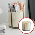 thumbnail image 5 of 360 Degree Rotation Pencil Holder, 5 Slots Pencil Holder for Desk Pencil Cup Makeup Brush Holder Office Business Card Pen Pencil Stationery Holder Organizer Storage Box, 1Pc(Yellow,4.3x4.3x4.2"), 5 of 7