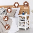 thumbnail image 3 of 2PCS 24'' White End Side Table Sofa Table with Storage Shelf for Living Room, 3 of 13