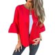 thumbnail image 1 of Chaqueta de Traje Informal Elegante con Abertura Frontal, Acampanada y Mangas 3/4 para Mujer. Rojo S, 1 of 7