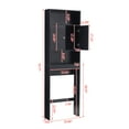thumbnail image 5 of Over The Toilet Storage Cabinet, Double Door Bathroom Storage Organizer, 76.77" Tall Bathroom Organizer Space-Saving Storage Cabinet with 2 Open Shelves, Black, 5 of 8