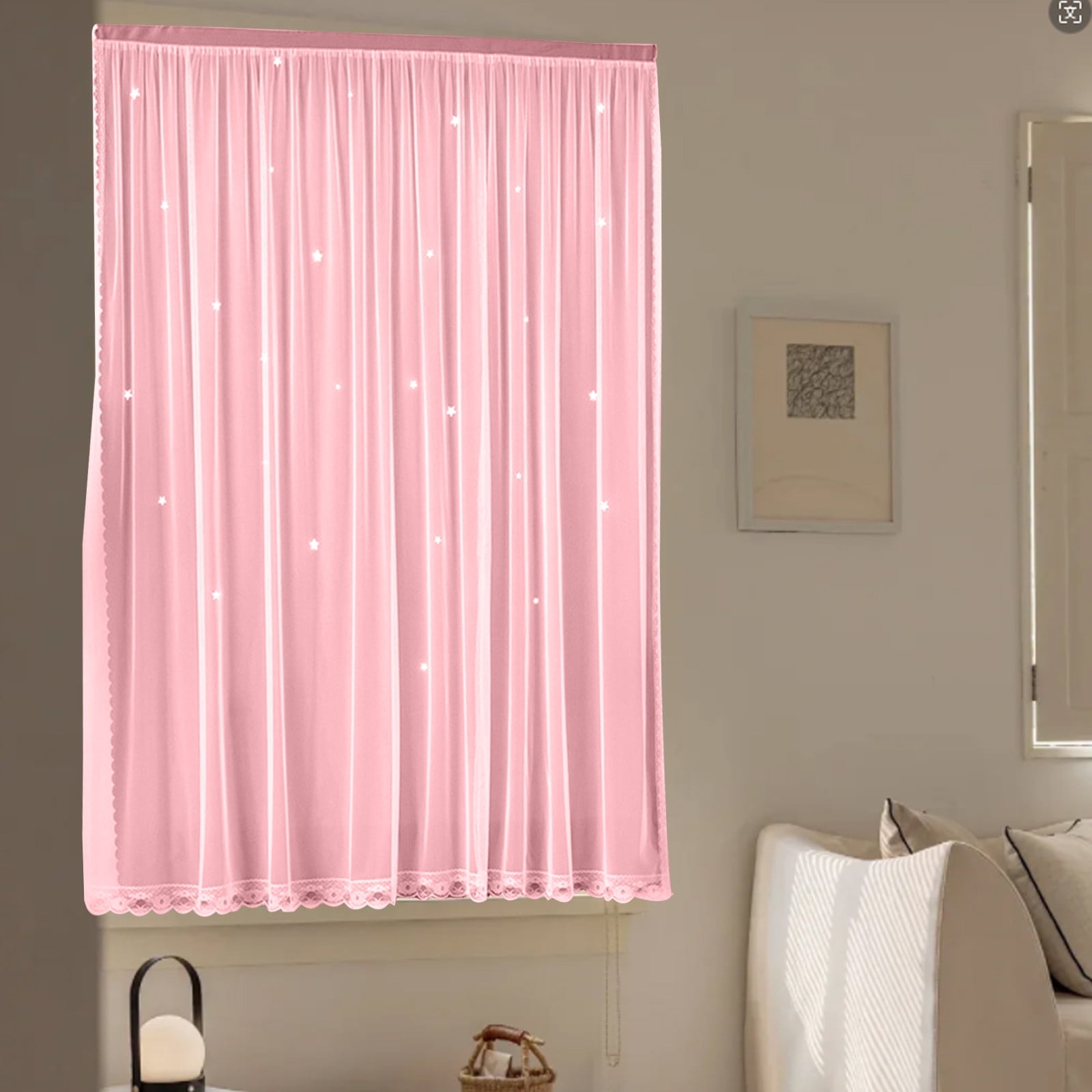 Blackout Curtains with Sheer Overlay Noise Reduction Panels for Bedroom and Living Room Light Blocking and Energy Saving, 59.05*39.37 inches, Set of 1