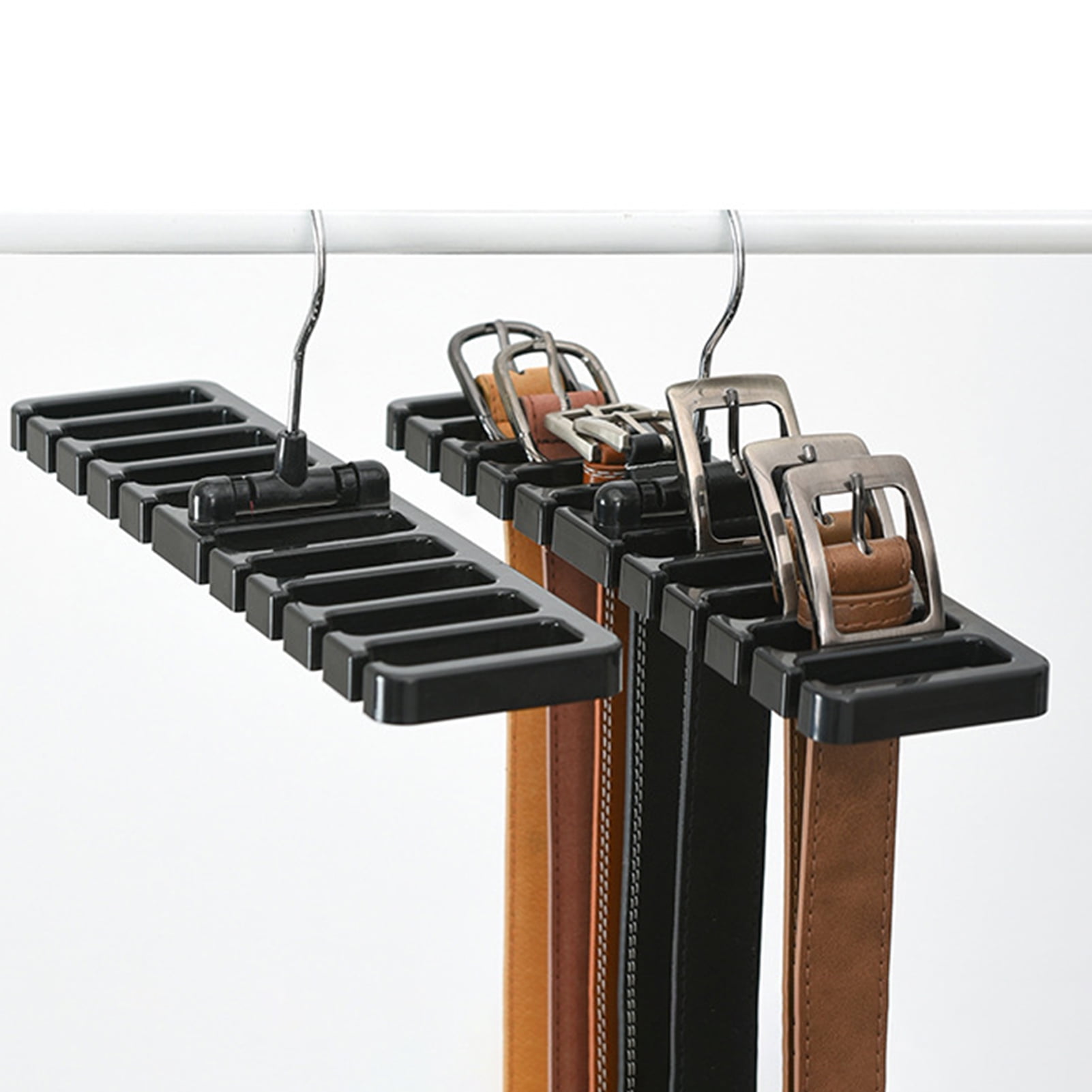 2pc Wood Tie Belt Hangers Closet Space Saver Organizer Scarf Holder Closet Hooks 