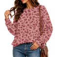 thumbnail image 6 of Zorvxlyn Leopard Womens Crewneck Sweatshirt Long Sleeve Pullover Tops Fall Winter Drop Shoulder Y2k Vintage Trendy Pull Over Womens Sweaters, 6 of 6