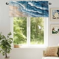 thumbnail image 6 of Abstract Waves Valances for Windows, 42 x 12in, Spray Blue White Ocean Seaside Watercolor Rod Pocket Kitchen Valance Curtain Light Filtering Window Treatments for Living Room Bedroom, 1 Panel, 6 of 7