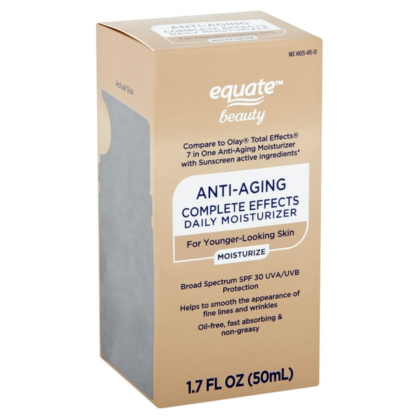 Equate Beauty AntiAging Complete Effects Daily Moisturizer, SPF 30, 1.