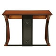 thumbnail image 2 of Pemberly Row Computer Desk in Medium Brown Oak with Black Accents in Wood, 2 of 3