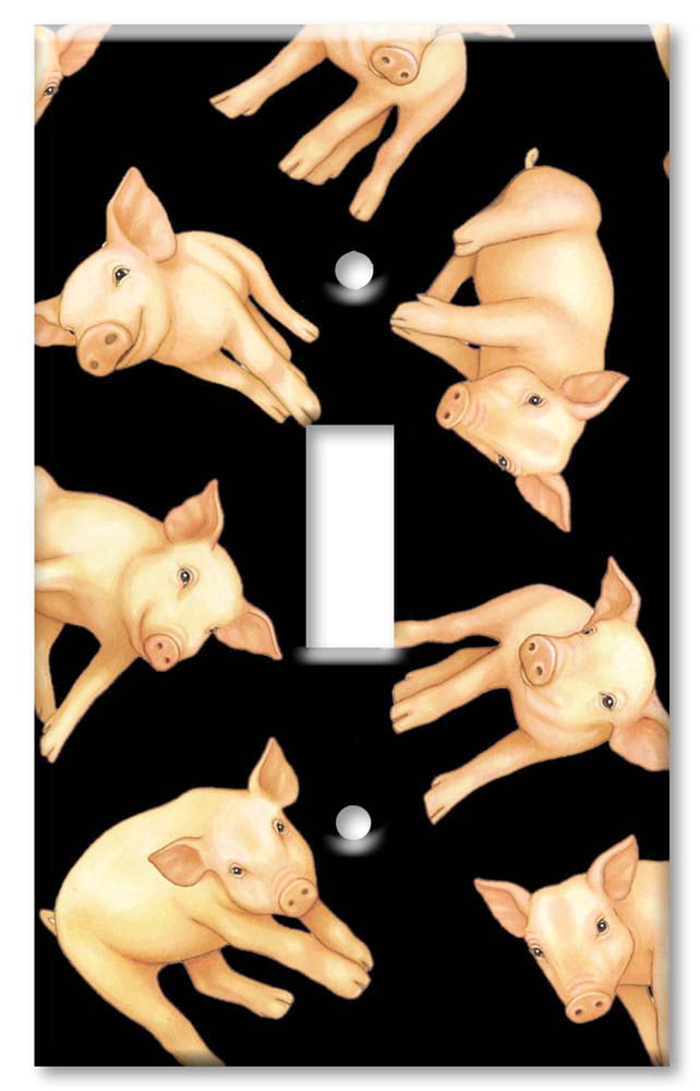 Art Plates Piglets Triple Gang Toggle OVERSIZE Switch Plate/OVER SIZE Wall Plate