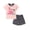C-Pink Dinosaur, variant on Emy Dola Toddler Girls Summer 2 Piece Outfits 100% Cotton Short Sleeve T-Shirt and Elastic Waist Shorts Clothing Sets 2-7 Years