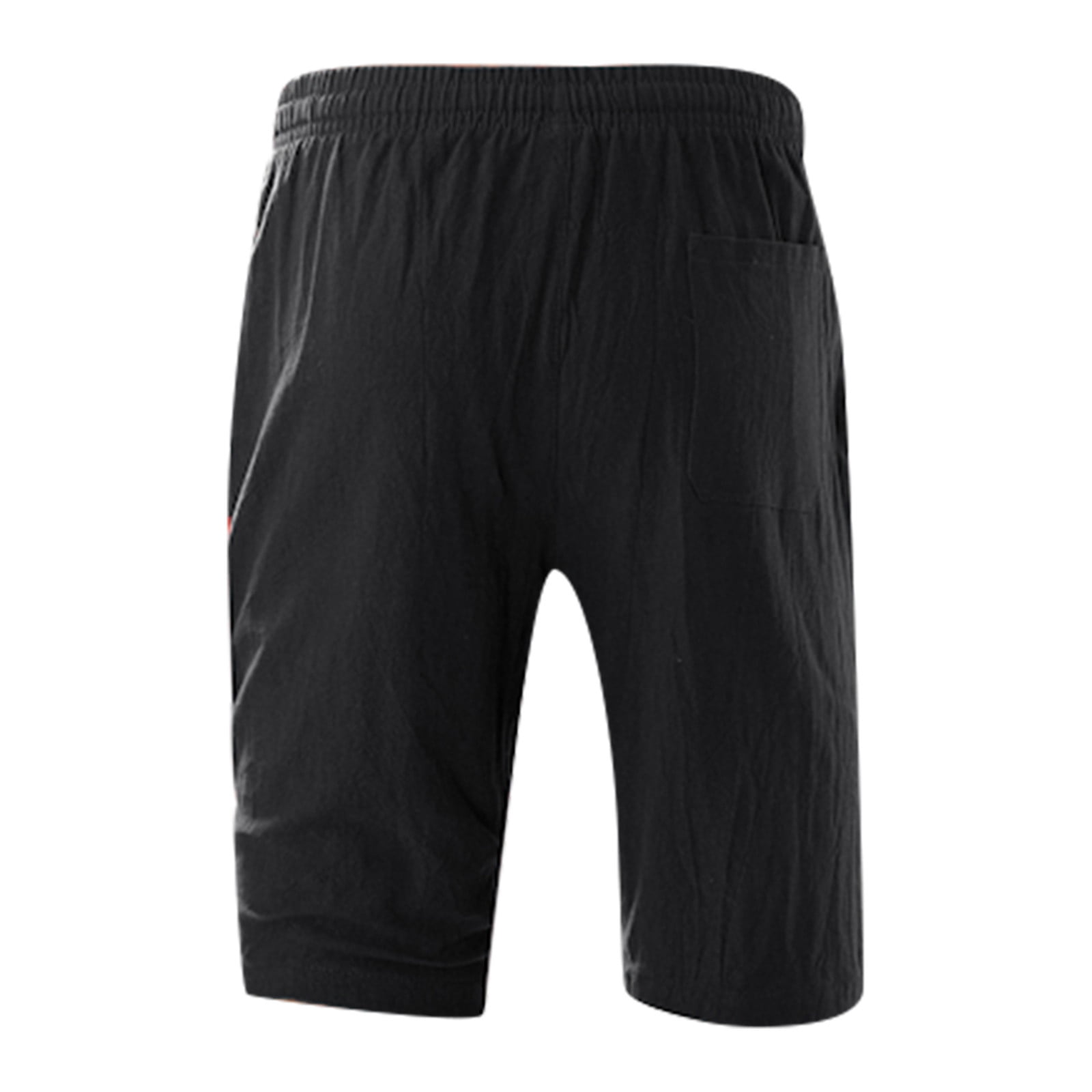 Clearance YOHOME Mens Shorts Fashion Casual Mid Waist Solid Color Pockets  Outdoor Shorts Pants Black XL 