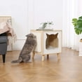 thumbnail image 5 of Petfamily TV Cat Condo, Cat House with Scratching Pad, Natural, 15.75x15.75x19.68", 5 of 8