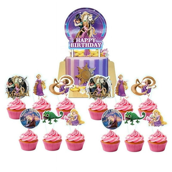 Princess Cake Topper CupcakeS Set Birthday Party Supplies Decoration Decor Kit