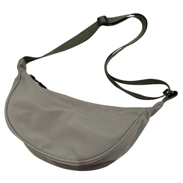 Qarigey Women Girls Dumpling Bun Work Purse Casual Shoulder Bag Nylon Bolsas de mensajero y de hombro Verde gris