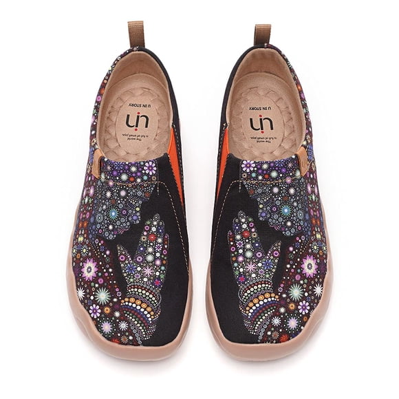 Zapatos UIN Slip ons de viaje casual de lona pintada para mujer