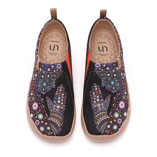Zapatos UIN Slip ons de viaje casual de lona pintada para mujer