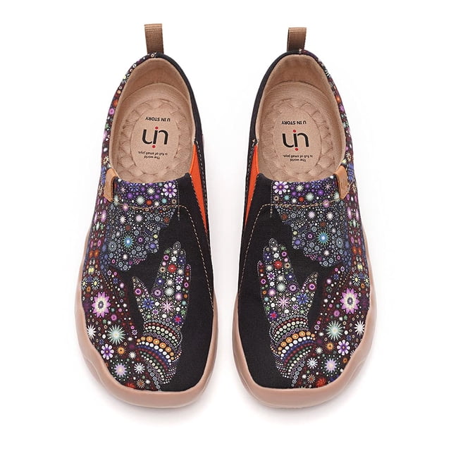 Zapatos UIN Slip ons de viaje casual de lona pintada para mujer