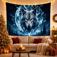 thumbnail image 3 of Wolf With Glowing Eyes in Lunar Portal, Mystical Celestial Fantasy for Animal Lovers, Wildlife Wall Art, Housewarming Gift Tapestry Wall Hanging for Bedroom, Living Room and Dorm, 3 of 7