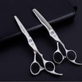 thumbnail image 2 of Kit de tijeras de peluquería de acero inoxidable de 15 cm (6 pulgadas) para corte y entresacado profesional del cabello, ideales para barberos y peluquería de mascotas., 2 of 5