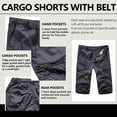 thumbnail image 6 of Men's Capri Pants Twill Elastic Below Knee Cargo Shorts with 7 Pockets 3/4 Capri Long Shorts, 6 of 9