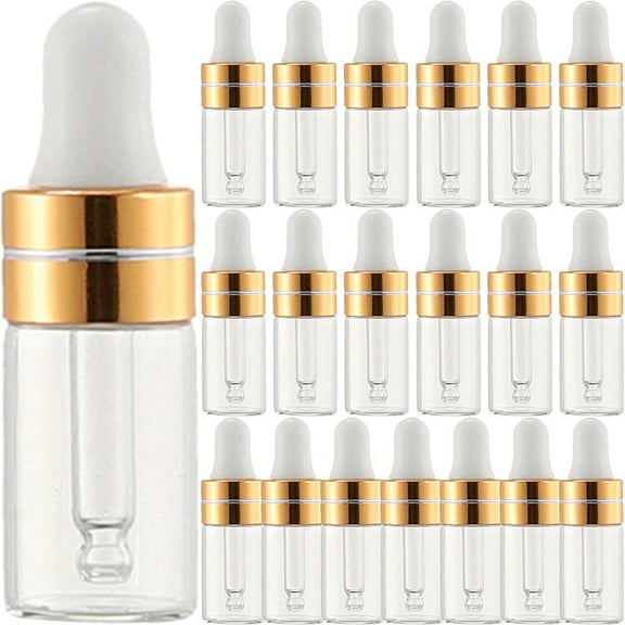 20 Pcs Bottled Travel Bottles Glass Eye Dropper Portable Rubber
