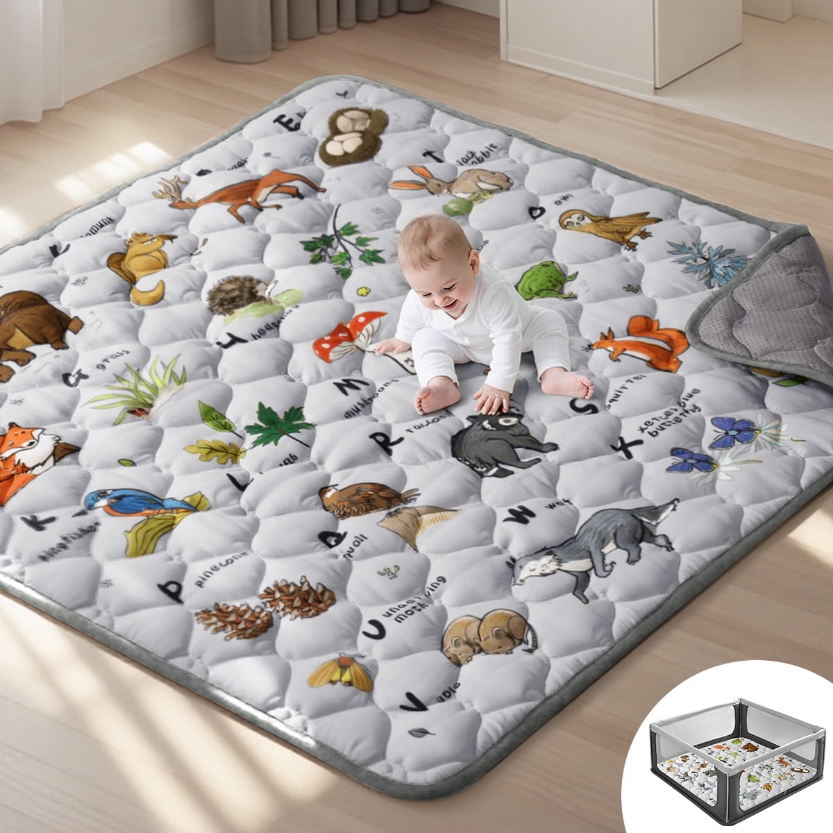 Infantino Foldable Soft Foam Mat, Extra Large Double-Sided