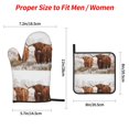thumbnail image 2 of Fotbe Yak for 4Pcs Oven Mitts and Pot Holders, 500℉ Heat Resistant Oven Mitts , Non-Slip Silicone Surface Safe for Baking, Cooking, BBQ, 2 of 6