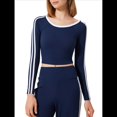 thumbnail image 2 of Tops Deportivos de Larga para Mujer, Camiseta Deportiva Ajustada Y2K para Gimnasio, Conjuntos de Otoño 2025 con Bloques de Color A Mar Azul Noche L, 2 of 8