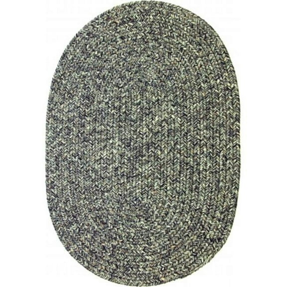 Rhody Rug SA88R060X096 Sandi 5 x 8 ft. Tweed Indoor-Outdoor Oval Braided Rug, Graphite