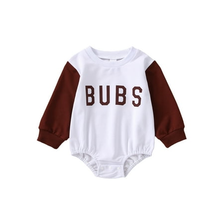

Baby Spring Romper Long Sleeve Letters Crew Neck Sweatshirt Romper