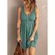 thumbnail image 1 of Vestido corto con escote en V, vestido corto para mujer, vestido corto con escote en V sin mangas, vestido corto con un solo pecho, diseño revolucionario, 1 of 5