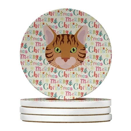 

Bengal Cat Christmas Large Sandstone Coasters Pack of 4 4 in x 4 in